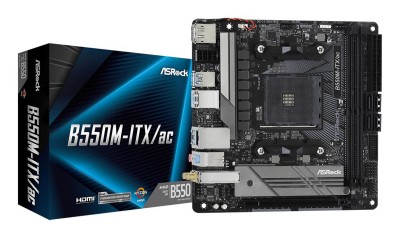 ASRock B550M-ITX/ac, AMD Socket AM4, Mini-ITX, 2xDDR4, PCI Express, 2xM.2 + SATA3 RAID, HDMI/DP, USB-C, GigaLAN, WiFi 5, Bluetooth 4.2#1