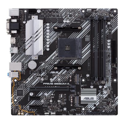 Asus PRIME B550M-A/CSM, AMD Socket AM4, B550, MicroATX, 4xDDR4, PCI Express, 2xM.2 + SATA3 RAID, VGA/DVI/HDMI, 7.1-ljud, USB 3.2, GigaLAN, Aura Sync RGB#2