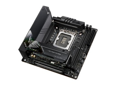 Asus ROG STRIX Z690-I GAMING WIFI, Intel LGA1700, PCI Express, Mini-ITX, 2xDDR5, 2xM.2 + SATA3 RAID, HDMI, USB-C, SupremeFX audio, 2.5Gbe LAN, WiFi 6E, Aura Sync RGB