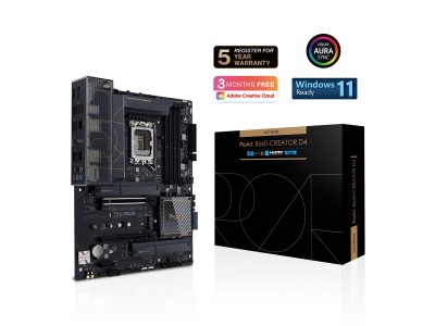 Asus ProArt B660-CREATOR D4, Intel LGA1700, 2xPCI Express, ATX, 4xDDR4, 3xM.2 + SATA3 RAID, 2xHDMI/DP, USB-C, 2.5Gbe LAN+GigaLAN, Aura Sync RGB#1