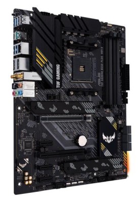 Asus TUF GAMING B550-PLUS (Wi-Fi) II, AMD Socket AM4, ATX, 4xDDR4, 2xPCI Express, 2xM.2 + SATA3 RAID, HDMI/DP, 7.1-ljud, USB-C, 2.5Gbe LAN, WiFi 6, Bluetooth, Aura Sync RGB