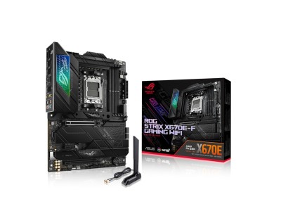 Asus ROG STRIX X670E-F GAMING WIFI, AMD AM5, 3xPCI Express, ATX, 4xDDR5, 4xM.2 + SATA3 RAID, HDMI/DP, USB-C, ROG SupremeFX 7.1 audio, 2.5Gbe LAN, WiFi 6E, Bluetooth, Aura Sync RGB#1