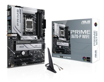 Asus PRIME X670-P WIFI, AMD AM5, ATX, 4xDDR5, 3xPCI Express, 3xM.2 + SATA3 RAID, HDMI/DP, USB-C, 2.5Gbe LAN, WiFi 6, Bluetooth, Aura Sync RGB#1