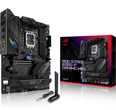 Asus ROG Strix B760-F GAMING WIFI, Intel LGA1700, 2xPCI Express, ATX, 4xDDR5, 3xM.2 + SATA3, HDMI/DP, USB-C, SupremeFX 7.1 audio, 2.5Gbe LAN, WiFi 6E, Bluetooth 5.3, Aura Sync RGB