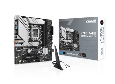 Asus Prime B760M-A WIFI D4, Intel LGA1700, 2xPCI Express, MicroATX, 4xDDR4, 2xM.2 + SATA3 RAID, 2xHDMI/DP, USB-C (front), 2.5Gbe LAN, WiFi 6, Bluetooth 5.2, Aura Sync RGB#1