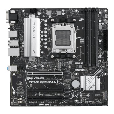 Asus PRIME B650M-A, AMD AM5, MicroATX, 4xDDR5, PCI Express, 2xM.2 + SATA3 RAID, VGA/HDMI/DP, USB-C (front), 2.5Gbe LAN, Aura Sync RGB