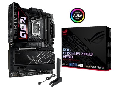 Asus ROG MAXIMUS Z890 HERO, Intel LGA1851, 2xPCI Express, ATX, 2xDDR5, 6xM.2 + SATA3 RAID, HDMI/2xTB4, USB-C, SupremeFX 7.1-audio, 5GbE+2.5GbE LAN, WiFi 7, Bluetooth 5.4, Aura Sync RGB