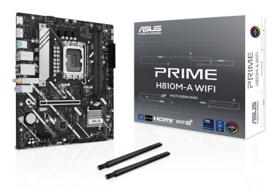 Asus PRIME H810M-A WIFI, Intel LGA1851, MicroATX, 2xDDR5, PCI Express, 2xM.2 + SATA3, HDMI/DP, GigaLAN, WiFi 7, Bluetooth 5.4, Aura Sync RGB