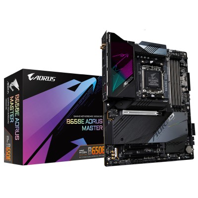 Gigabyte B650E AORUS MASTER, AMD AM5, ATX, 4xDDR5, 3xPCIe 4.0, CrossFireX, 4xM.2 + SATA3 RAID, HDMI, USB-C, 2.5Gbe LAN, WiFi 6E, Bluetooth, RGB Fusion 2.0