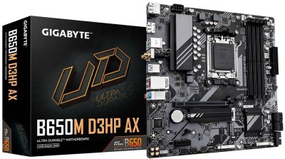 Gigabyte B650M D3HP AX, AMD AM5, MicroATX, PCI Express, 4xDDR5, 2xM.2 + SATA3 RAID, HDMI, USB-C, 2.5GbE LAN, WiFi 6E, Bluetooth 5.3, RGB Fusion