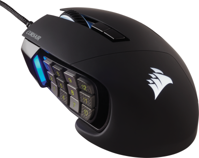 Corsair Scimitar Elite RGB, MOBA/MMO, 18000 dpi - Svart