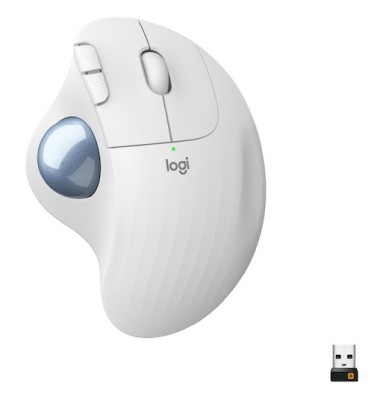 Logitech M575 Ergo Wireless Trackball, RF/Bluetooth - Off-white#1