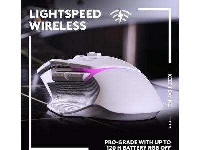 Logitech G502 X Plus Lightspeed Wireless, 25600 dpi, 13 programmerbara knappar, HERO 25K-sensor, RGB - Vit/Premium#3