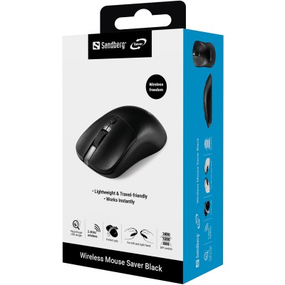 Sandberg Wireless Mouse Saver, 1600 dpi - Svart#5