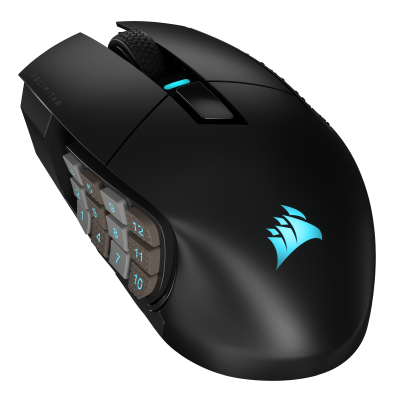 Corsair Scimitar Elite Wireless MMO Gaming Mouse, 26000 dpi, RGB - Svart