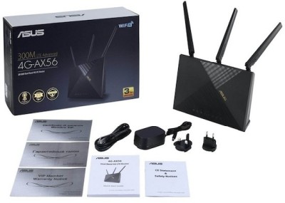 Trådlös 4G-router Asus 4G-AX56U, WiFi 6 AX1800, 4xGigaLAN, SIM-slot#2