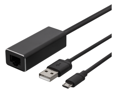 Deltaco Ethernet-adapter för ChromeCast, USB, RJ45