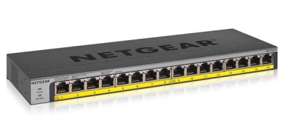 Netgear ProSafe GS116LP, 16-port Gigabit (PoE+), 76W, rackmonterbar