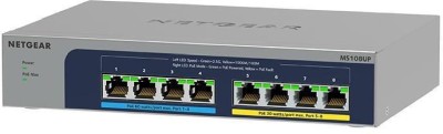 Netgear MS108UP, 8-port 2.5Gbe varav 4xPoE+ och 4xUltra60 PoE++, fläktlös