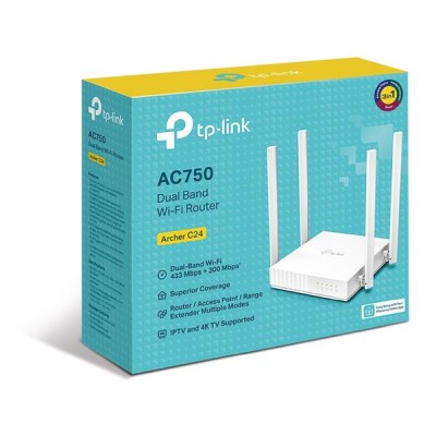 Trådlös router TP-Link Archer C24 Dual Band WiFi 5 AC750 med 4-port switch#3