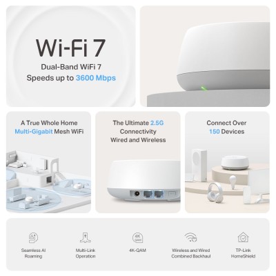 TP-Link Deco BE25 Whole Home Mesh WiFi 7 System, Dual-Band BE3600, 2x2.5GbE LAN, 1-pack#4