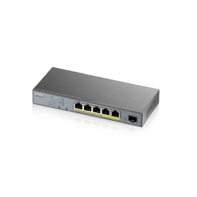 ZyXEL GS1350-6HP, 5-port Gigabit, 4xPoE (802.3af/at/bt), 1xSFP, 60W, Nebula/Standalone#2