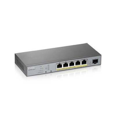 ZyXEL GS1350-6HP, 5-port Gigabit, 4xPoE (802.3af/at/bt), 1xSFP, 60W, Nebula/Standalone#3