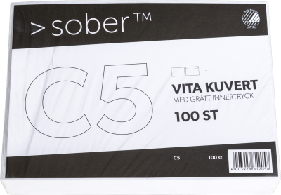 Kuvert Mayer Sober C5 Vit, 90g, remsa, 100-pack