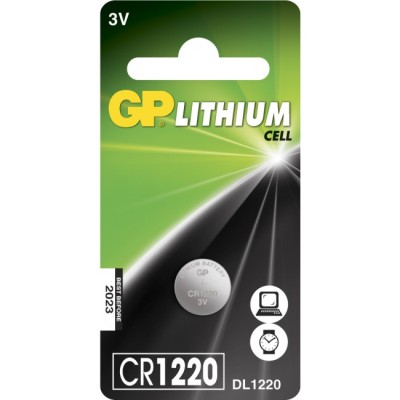 Batteri GP Li-Ion, CR1220. 3V, 1-pack