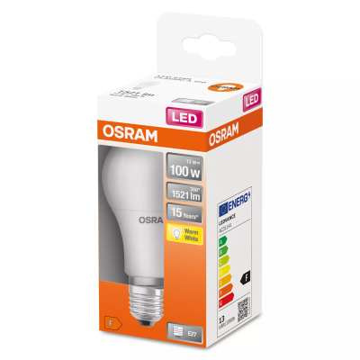 LED-lampa E27, 230V/13W (motsv. 100W), 1521lm, frostad varmvit 2700K, Osram Ledvance#2