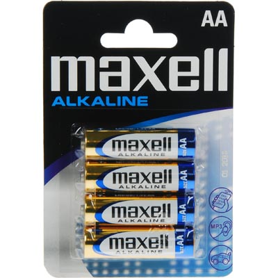 Batteri Maxell AA alkaliskt, LR06, 4-pack