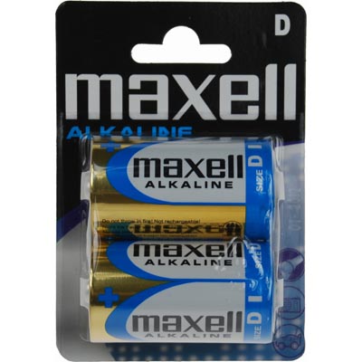 Batteri Maxell, alkaliskt, LR20 / D, 2-pack