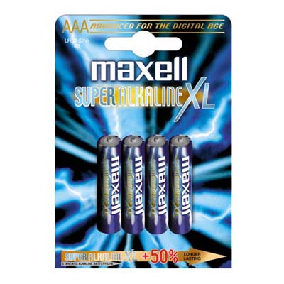 Batteri Maxell AAA alkaliskt, LR03, 4-pack