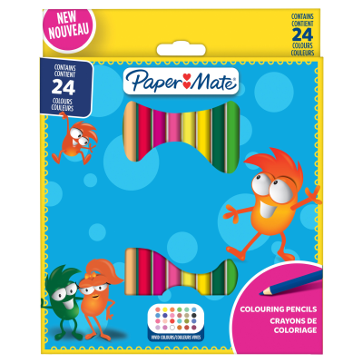 Ritpennor Paper Mate Coloring Wood Case, 24 färger