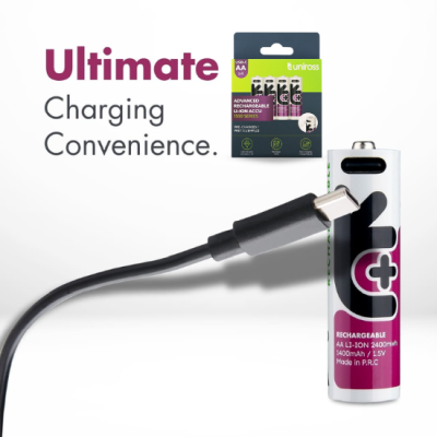 Uniross USB-C AA Uppladdningsbart Batteri 4 st 1,5v