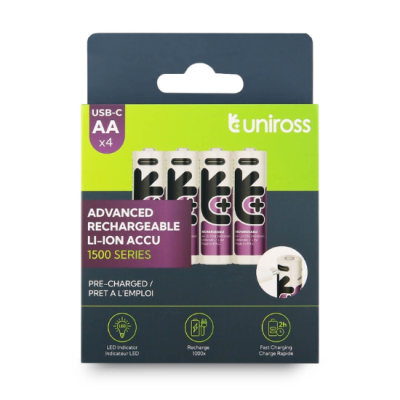 Uniross USB-C AA Uppladdningsbart Batteri 4 st 1,5v#2