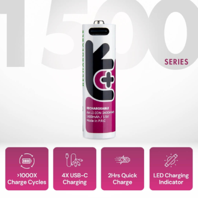 Uniross USB-C AA Uppladdningsbart Batteri 4 st 1,5v#3