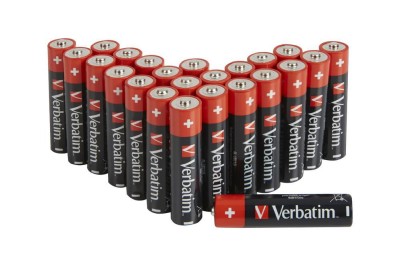 Batteri Verbatim AA alkaliskt, LR06, 24-pack