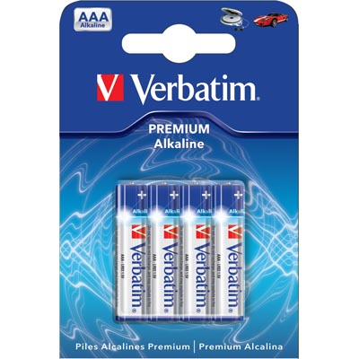 Batteri Verbatim AAA alkaliskt, LR03, 4-pack