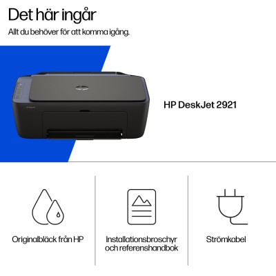 HP DeskJet 2921, skrivare + scanner + kopiator, 7,5/5,5 ppm, 1200x1200 dpi skanner, AirPrint, USB/WiFi - Grå#4
