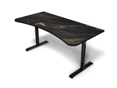 Arozzi Arena Gaming Desk Black Gold, höjdjusterbart, heltäckande musmatta med bild#1