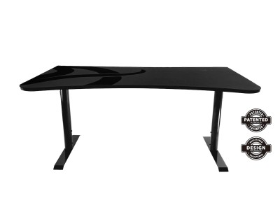 Arozzi Arena Gaming Desk Dark Grey, höjdjusterbart, heltäckande musmatta med logga - Mörkgrå#1