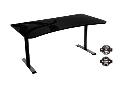 Arozzi Arena Gaming Desk Dark Grey, höjdjusterbart, heltäckande musmatta med logga - Mörkgrå#2