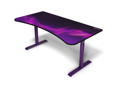 Arozzi Arena Gaming Desk Deep Purple Galaxy, höjdjusterbart, heltäckande musmatta med bild#1