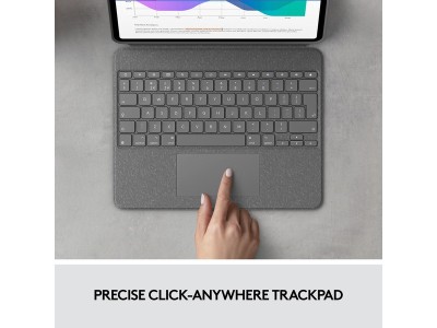 Logitech Combo Touch till iPad 12.9" (5/6:e generation), bakgrundsbelyst, nordiskt - Grå#3