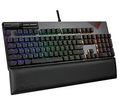 Asus ROG Strix Flare II PBT Gaming Keyboard, NX Brown, Aura RGB, nordiskt - Svart