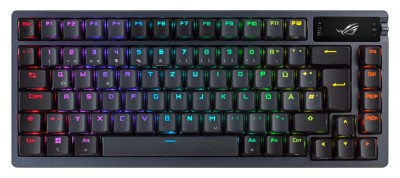 Asus ROG Azoth 75% Wireless DIY Custom RGB Gaming Keyboard, NX Red mekaniska brytare, RF/Bluetooth/USB, OLED display - Svart