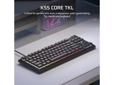 Corsair K55 CORE TKL RGB Gamingtangentbord (svart) USB 2.0 Type-A, Nordisk Layout, iCUE Support, Rubber Dome Switches#2