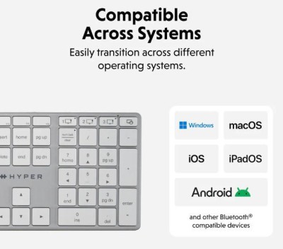 Hyper HyperSpace Next Bluetooth Wireless Keyboard, PC/Mac, bakbelyst, laddningsbart via USB-C, nordiskt#5
