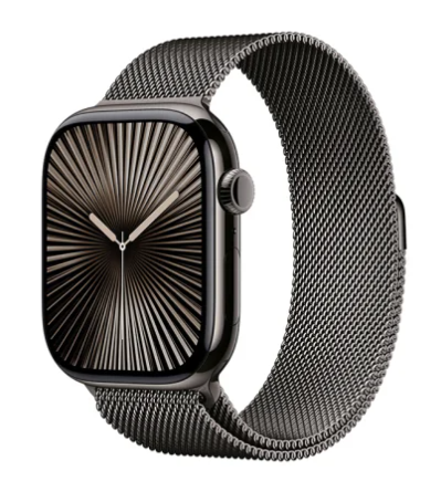 Apple Watch Series 10 GPS + Cellular 46mm Skiffer Titanboett med Skiffer Milaneseloop - S/M